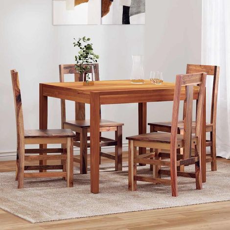 vidaXL Sillas de comedor 4 unidades madera maciza (1/2)
