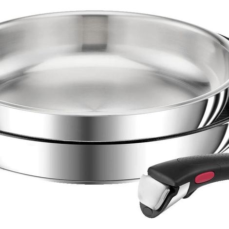 Tefal Ingenio Preference Set 3 Teile, Pfannen 24/28 cm + abnehmbare Griffe, stapelbar, Edelstahl, Induktion, Frankreich (1/5)