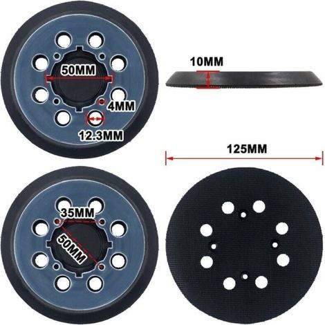 Lot de 2 patins de rechange pour ponceuse DeWalt DCW210N DWE6423 de 12,7 cm (5 pouces). (1/5)