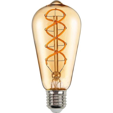 IluminaShop - Bombilla LED Filamento E27 ST64 4W Ambar  Blanco Calido 2300K (1/2)