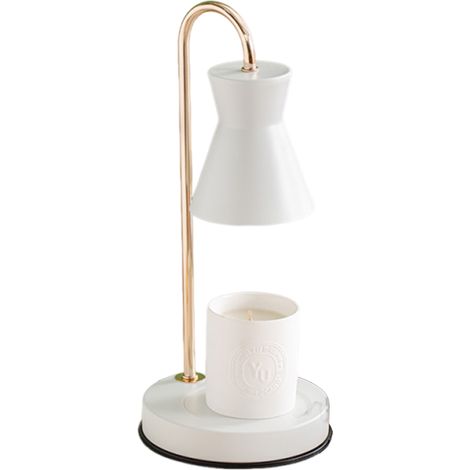 Lampe d'aromathérapie simple et élégante, lampe à bougie pour faire fondre la cire, lampe romantique à brancher avec minuterie et variateur, bougie effet marbre, lampe chauffante pour cire d'encens (1/5)