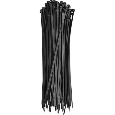 Lot de 100 serre-câbles en nylon PA66 pour extérieur, 300 x 4,8 mm - Pour faisceau de câbles max. de 8,2 cm de diamètre - Gestion des câbles résistante auto-bloquant pour jardin, maison (1/5)