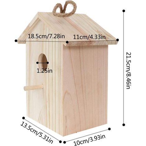 Nichoir suspendu en bois avec ventouses, mangeoire à oiseaux, cage d'extérieur pour fenêtre (1/5)
