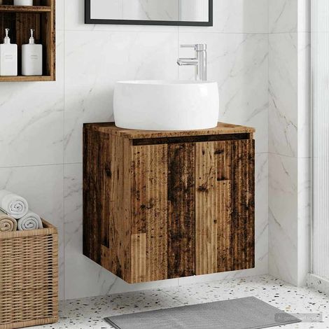 Vanidad con Lavabo de Pared Madera envejecida
