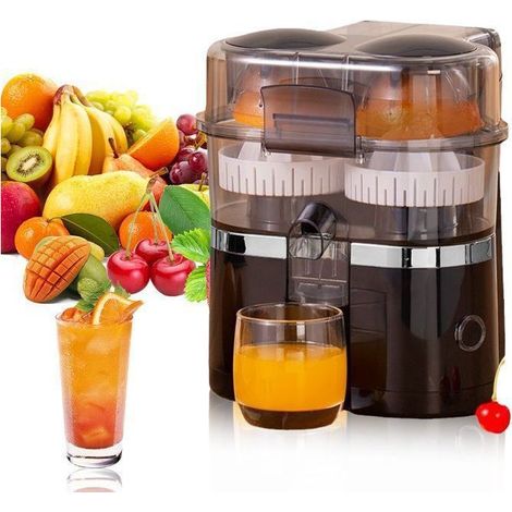 1 extracteur de jus électrique portable, double tête, pression automatique, 200 W, nettoyage facile, idéal pour petit-déjeuner familial
