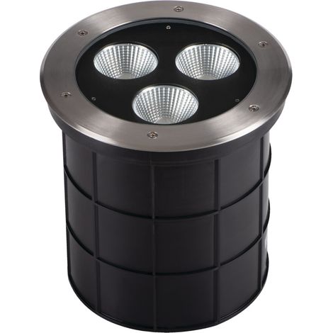 Spot encastré sol 26 cm noir/argent LED 45W Kanlux (1/5)