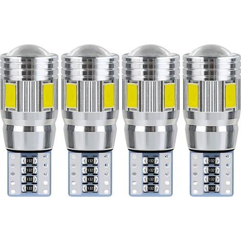 Ampoule T10 W5W led plafonnier voiture led interieur veilleuse led voiture Convient pour les feux de plaque d'immatriculation, les feux latéraux, les feux de position et les plafonniers (4 pièces). (1/5)