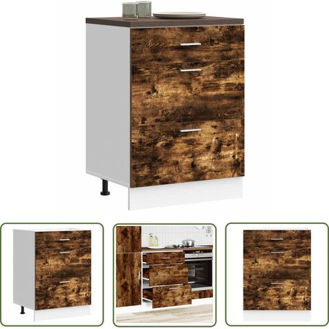 vidaXL Küchenunterschrank Räuchereiche Holzwerkstoff (1/5)