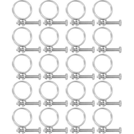 Verstellbare und korrosionsbeständige Schlauchschellen aus Edelstahl 201 für Rohre mit 19–22 mm Durchmesser (1/5)