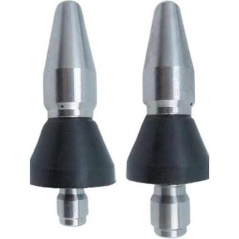 Lot de 2 Outil de nettoyage d'égout buse haute pression, 5000 psi nettoyeur de jet d'eau haute pression pour tuyau d'arrosage, tuyaux d'eau (3/8")