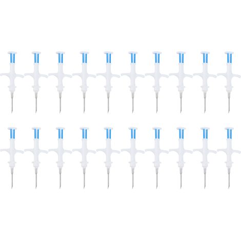 20 pièces Puce d'Identification Électronique RFID pour Animaux avec Seringue - Chien, Chat, Bétail, Poissons (1.4x8mm)