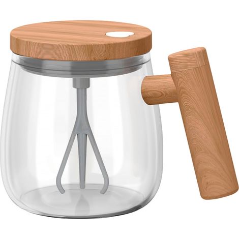 Agitateur automatique pour tasses à café 400 ml, électrique portable haute vitesse avec couvercle, mélangeur automatique en verre (couleur unie) (1/5)