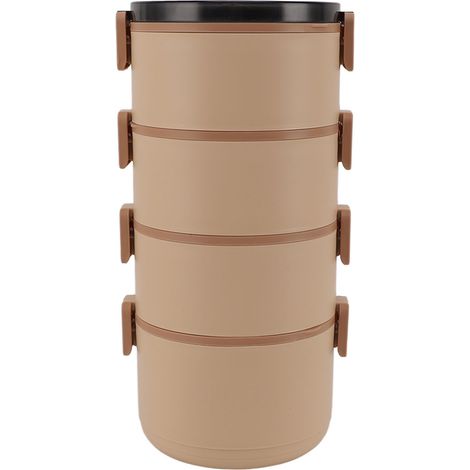 Boîte-repas isotherme en acier inoxydable 304, 4 couches, étanche, idéale pour camping, bureau, école, pique-nique et voyages. (1/5)