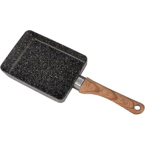 Poêle à omelette antiadhésive, plaque de cuisson carrée portable en aluminium pour œufs pochés, petite cuisinière (1/5)