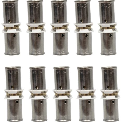 Lot de 10 raccords Manchon PER à sertir égal Ø12x1,1- IBP Bänninger