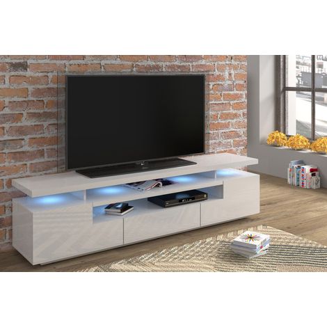Mobile TV EVA 180 cm bianco lucido + LED