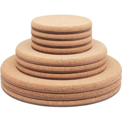 Dessous de plat pour plantes, 3 tailles, double couche, en liège épais et rigide, comme illustré (1/5)