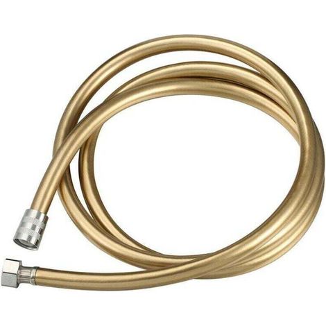 Tuyau de douche de qualité en PVC doré 150 cm Tuyau de douche pour douchette à main avec filetage standard pour baignoire, douche 1 pièce (1/4)