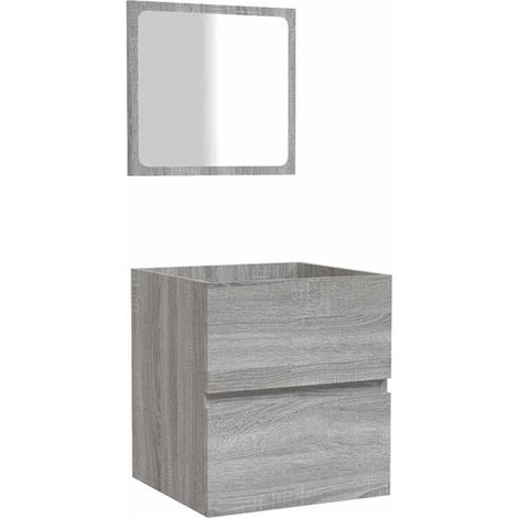 vidaXL Armario de baño con espejo madera contrachapada gris Sonoma (1/2)