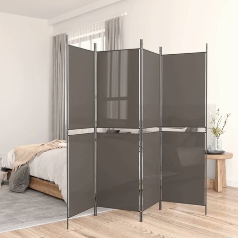 5-tlg. Paravent Anthrazit 250x200 cm Stoff