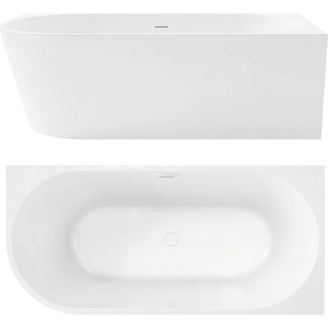 Bañera De Esquina Rea Bellanto 170 White Prawa With Brushed Copper Plug Cap