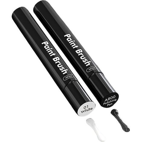Kit de retouche peinture pour rayures de voiture - Stylo applicateur pinceau - 2 pièces - Blanc (1/5)