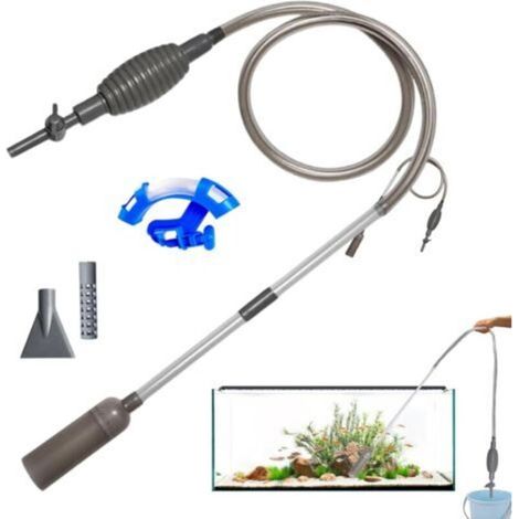 Siphon Aquarium Longueur Totale 210 CM Aspirateur Aquarium Nettoyeur Aquarium Quatre Accessoires avec Valve Convient aux Petits et Grands Aquariums (1/5)