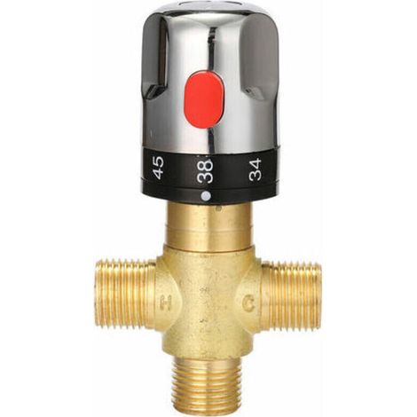 Mitigeur thermostatique de douche,Mitigeur thermostatique réglable de salle de bains mitigeur d'eau en laiton vanne de contrle de température de mélange d'eau chaude/froide - Type 3 (1/5)