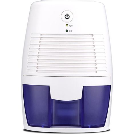 Petit déshumidificateur portable et silencieux, idéal pour les pièces à forte humidité comme les salles de bains, les chambres et les sous-sols. Blanc. (1/5)