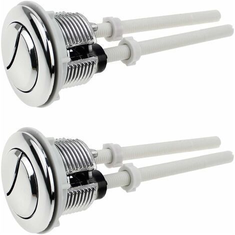 2 Pièces Boutons Poussoirs de Toilette Double Chasse Bouton 38mm Standard Chrome Plaqué Argent WC Réservoir Boutons (1/4)
