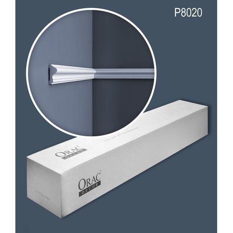 Barre Murale Flexible Orac Decor LUXXUS P8020F – 2 M, Blanc, Polyuréthane, Intérieur/extérieur
