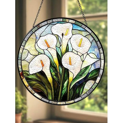 Buntglasdekoration, Calla-Lilie, 12,5 cm, Sonnenfänger (1/5)