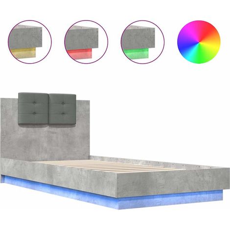 Maison Exclusive - Estructura de cama cabecero luces LED gris hor (1/5)