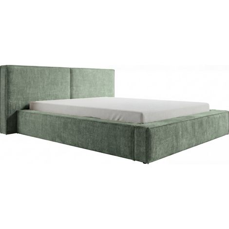 CELIA - Lit coffre tissu velours Vert 160x200cm (1/5)