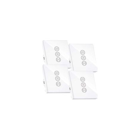 Interrupteur Volet Roulant Connecté, Interrupteur Volet Roulant Wifi,Compatible Avec Alexa/Google Home, Interupteur Connecté Tactile Rétro Éclairage Peut Éteindre Led Timer App Contrôle,4PCS- Crezuo (1/4)
