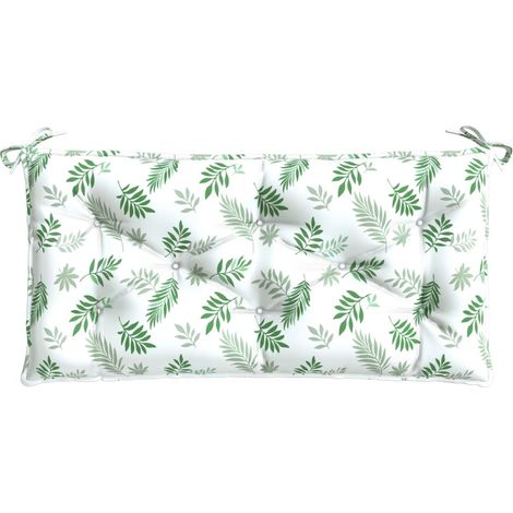 Gartenbank-Auflage Blattmuster 110x50x7 cm Stoff vidaXL