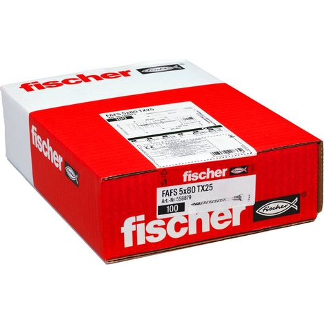 Fischer 558879 FAFS Vite di registro 5 mm 80 mm Impronta T Acciaio 100 pz.