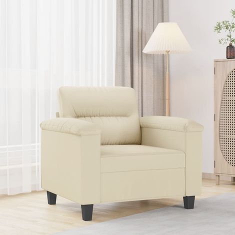 Sessel Creme 60 cm Kunstleder