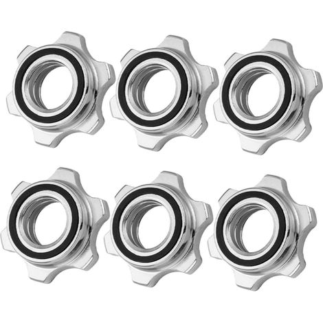 Lot de 6 écrous autobloquants antidérapants pour barres musculation (1/5)