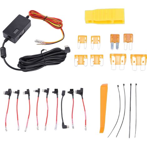 Dash Cam ACC Kit de câblage multi-tailles Interface de type C 12 V 24 V à 5 V Fil dur de véhicule de 10,5 pieds avec protection de tension et voyant lumineux (1/5)