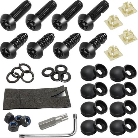 Vis Antivol Pour Plaque D'immatriculation - Acier Inoxydable 304 - Compatible Moto Voiture Camion Remorque - Kit Complet Avec Tournevis Spécial - 1 Set (1/5)