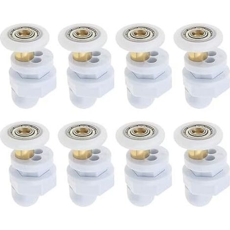 SABIR 23 mm Lot de 8 roulettes de porte de douche coulissante en verre ultra silencieuses de de diamètre pour porte de douche, hammam (1/4)