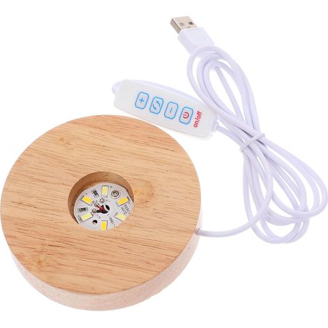 Socle pour Design Multifonctionnel Décoration de Table de Lampe en Bois Rond Beige Fonction Trois Couleurs et Projets DIY (1/5)
