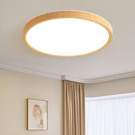 TO Grit Of Wood Ceiling LED Recessed Ultra-Mince, Modern Fixture 24W 3000K/4000K/6000K Selectionnable, Round For Living room, Kitchen, bathroom, Hallway [Class energy F] (1/5)