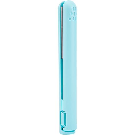 Mini 2-in-1 USB-Keramik-Haarglätter und Lockenstab mit Schnellaufheizfunktion – Blau (1/3)