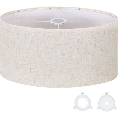 Oval Lampshade 41 x 25 x 25 cm for Floor Lamps and Lamps Beige linen with metal frame, 42 mm ring and adapters E12/E26/E27, for high lamps, living room and bedroom (1/5)