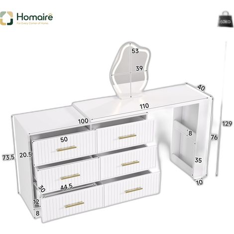 Flur- Garderobenschrank mehrfarbig aus Polyester 110 x 40 x 129 cm HOMAIRE (1/5)