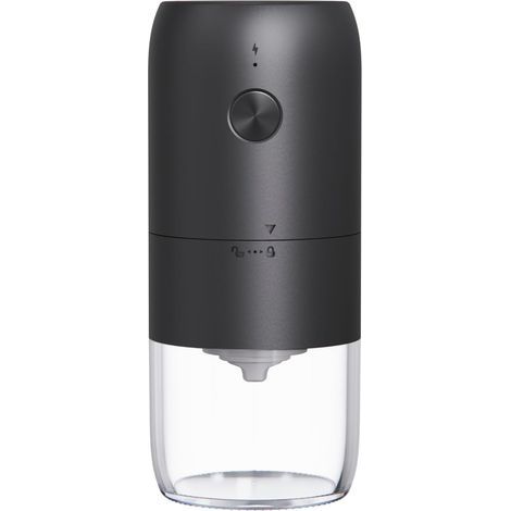 Molinillo de café eléctrico con control de un solo botón, negro, para uso doméstico, capacidad de 25-30 gramos de granos de café. (1/5)