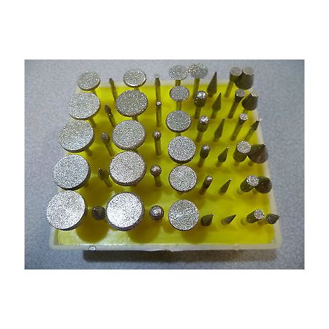 SET 50pz FRESE DIAMANTATE piatte PER DREMEL VARI MODELLI - MINI UTENSILI MOLETTE (1/2)