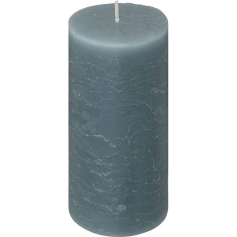 Bougie Cylindrique "Rustic" 14cm Bleu Orage (1/2)